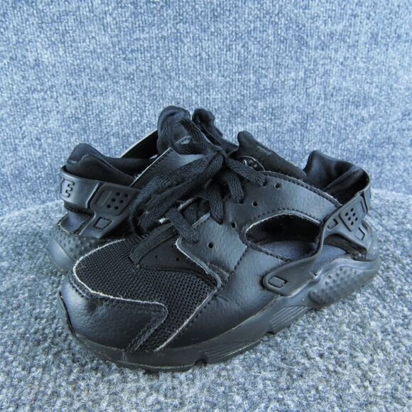 Nike Boys Sneaker Size T 12 Medium Shoes‎ Black Synthetic Lace Up - Picture 1 of 7